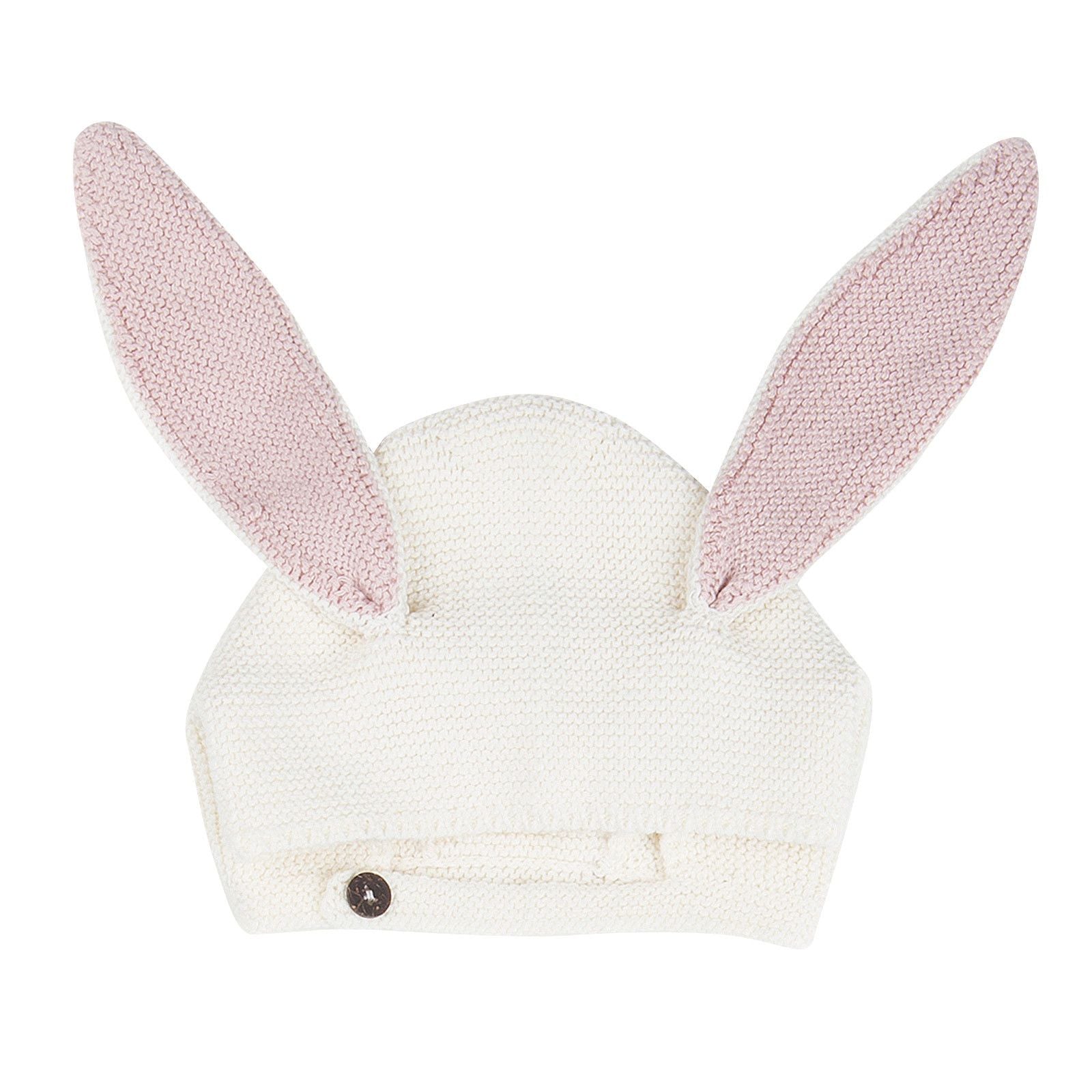 Baby White Alpaga Wool Bunny Ears Earflaps Hats - CÉMAROSE | Children's Fashion Store - 2