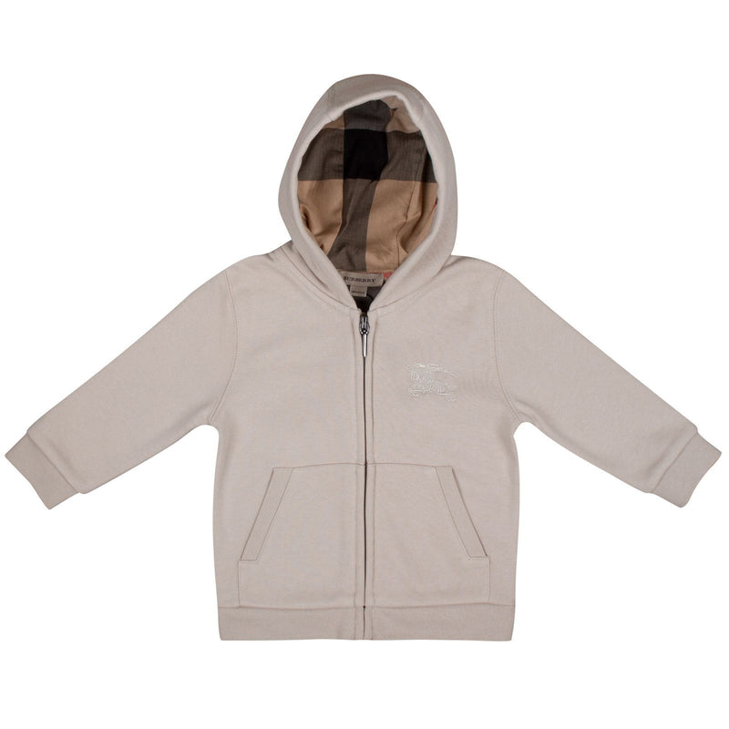 Baby Boys Beige Tracksuit With Check Lined Hood - CÉMAROSE | Children's Fashion Store - 2