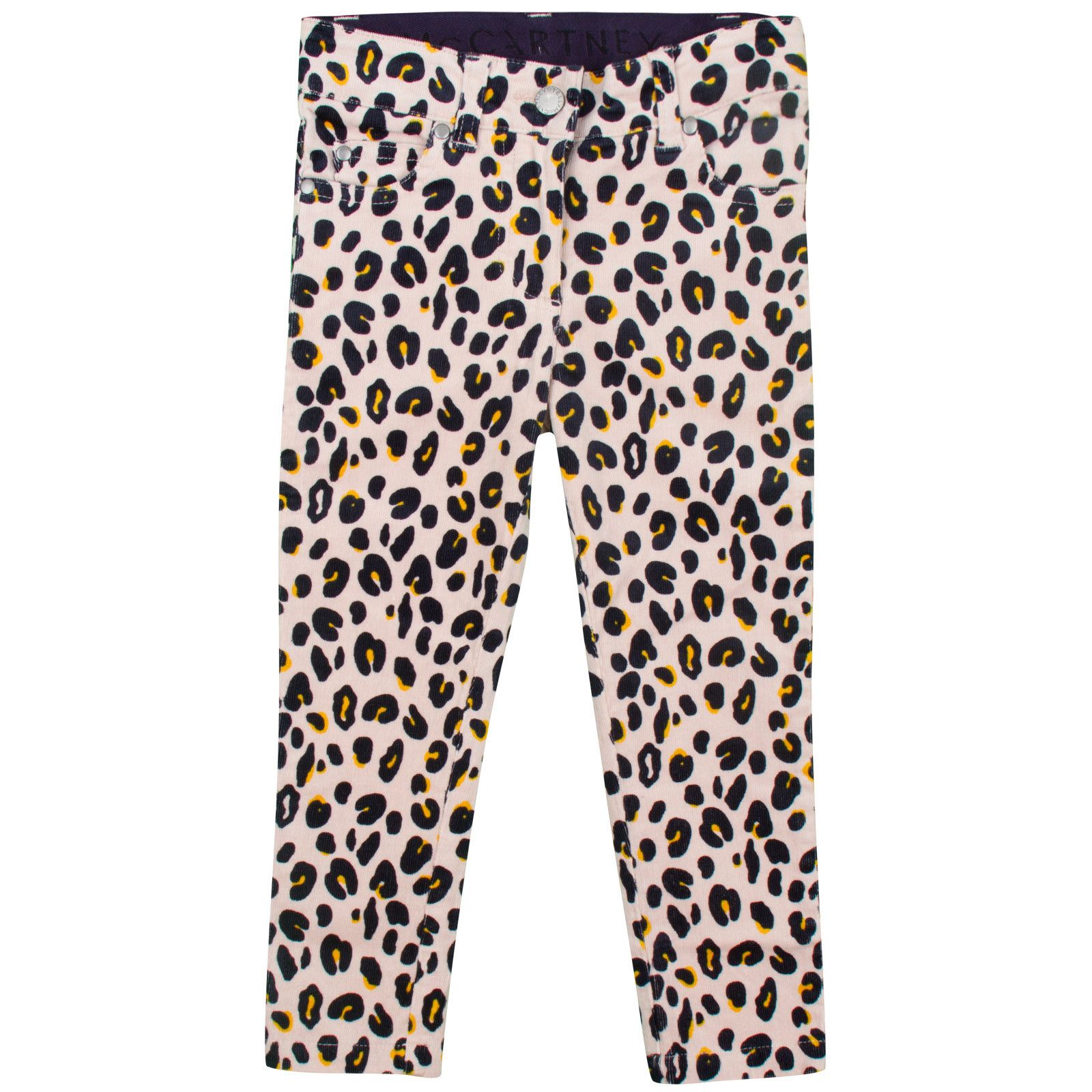 Nina Girls Pink Organic Black&Yellow Leopard Printed Jeans - CÉMAROSE | Children's Fashion Store - 1