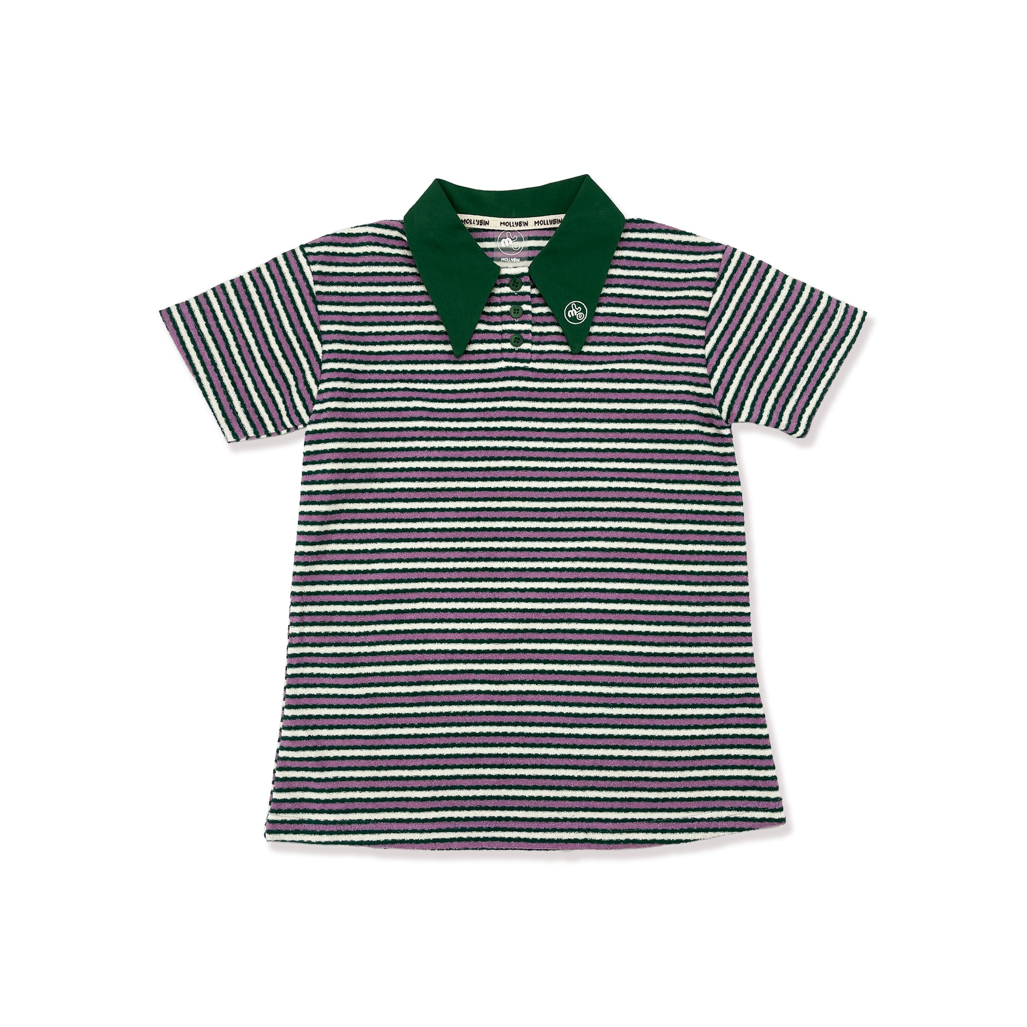 Girls Green Stripes Cotton Dress