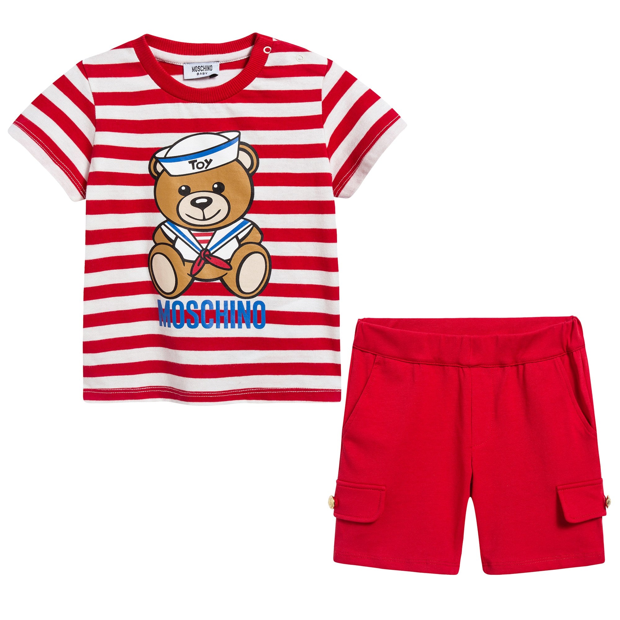 Baby Girls Red Stripes Cotton Set