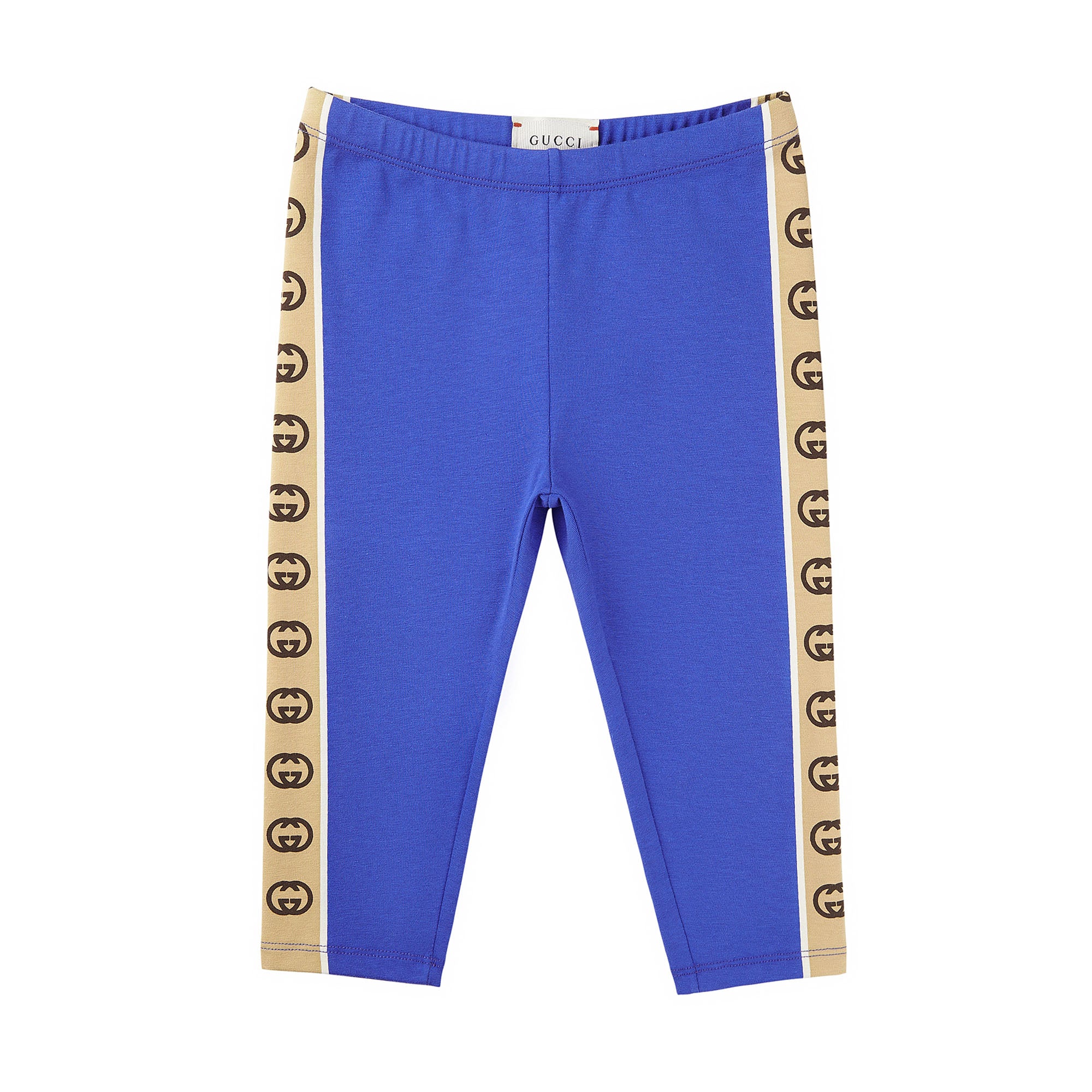 Baby Boys Blue Logo Cotton Leggings