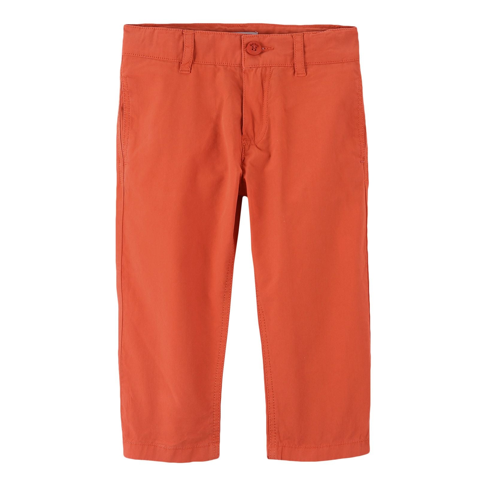 Boys Red Cotton Straight Cut Style Trousers - CÉMAROSE | Children's Fashion Store - 1