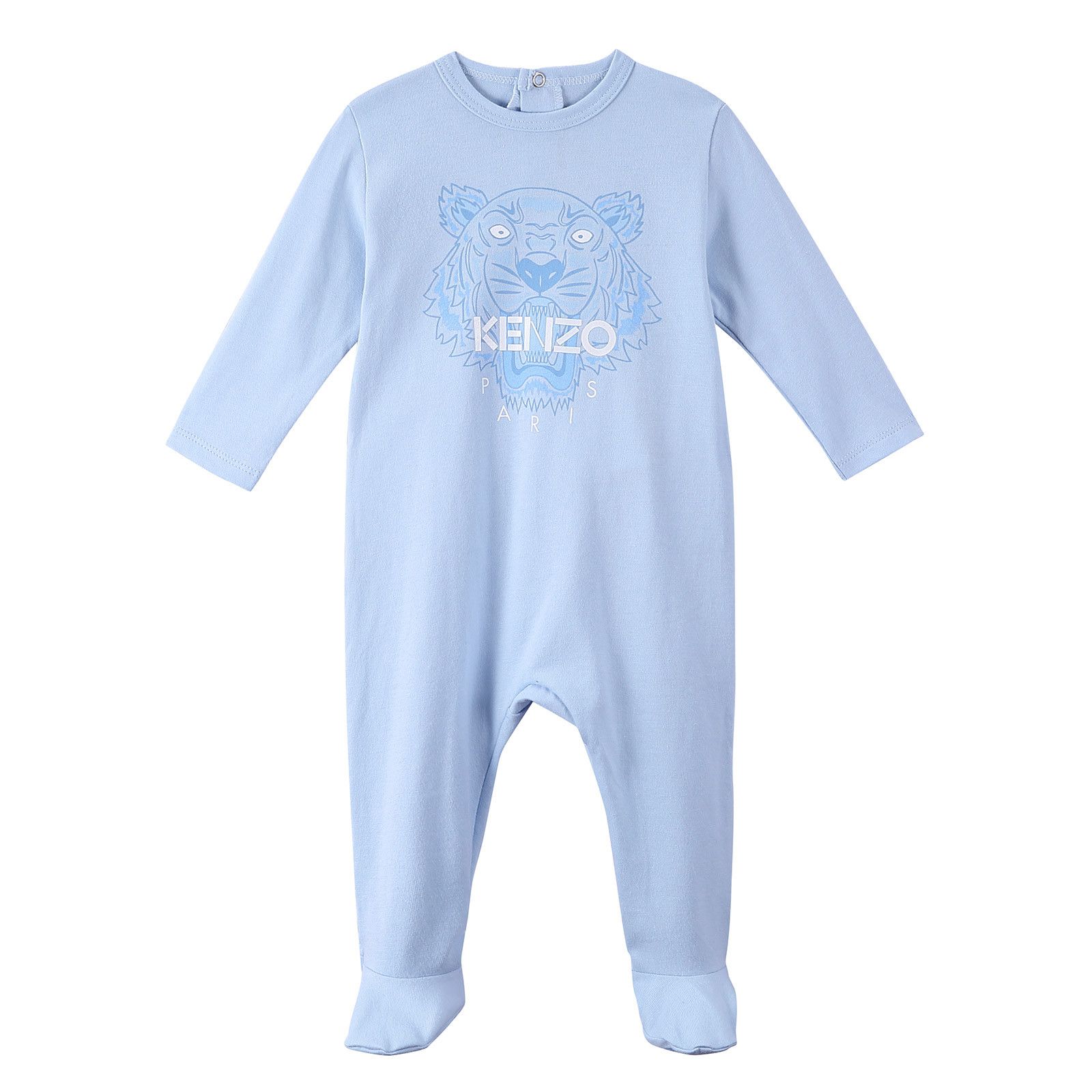 Baby Sky Blue Tiger Printed Cotton  Pyjama - CÉMAROSE | Children's Fashion Store - 1