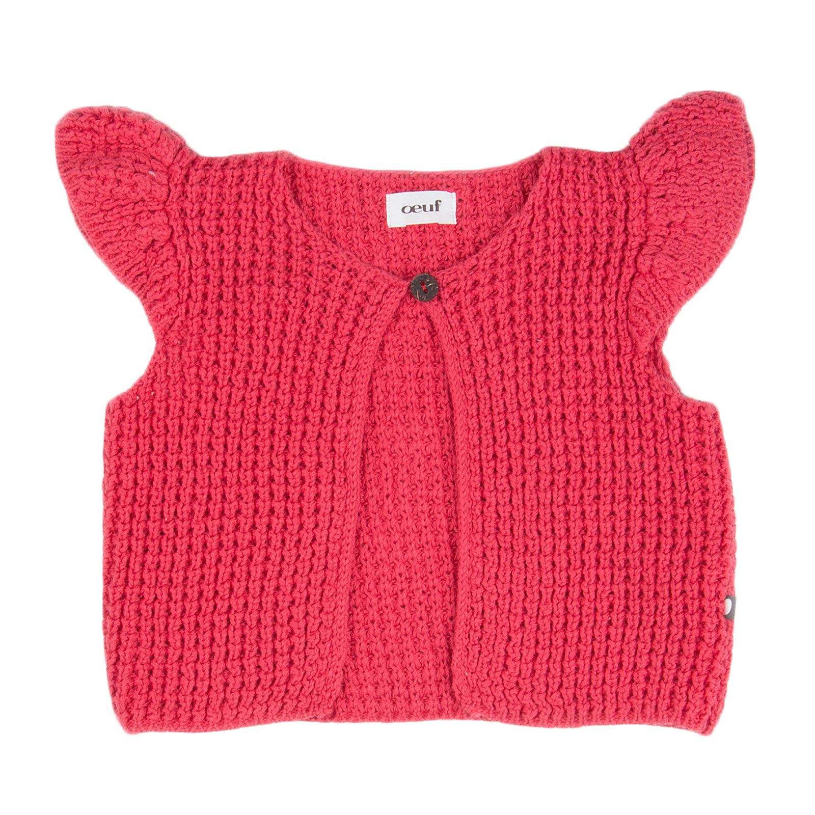 Baby Red Alpaga Wool Knitted Sleeveless Sweater - CÉMAROSE | Children's Fashion Store
