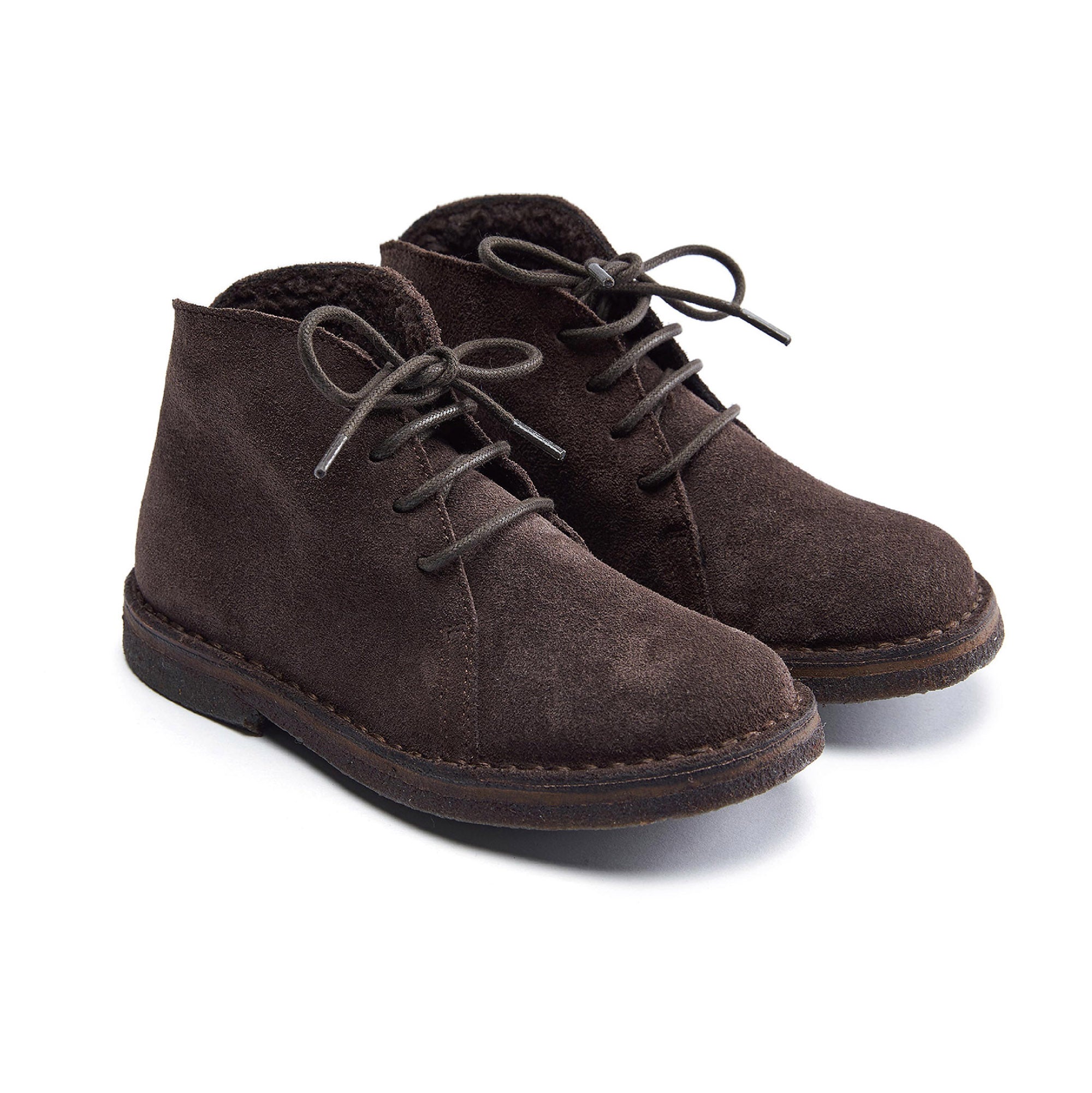 Boys & Girls Dark Brown Leather Shoes