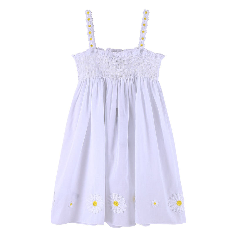 Girls Ivory Backless Dress With Flower Patch Trims - CÉMAROSE | Children's Fashion Store - 1