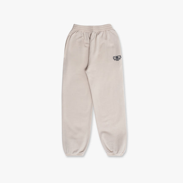 Boys & Girls Beige Logo Cotton Trousers