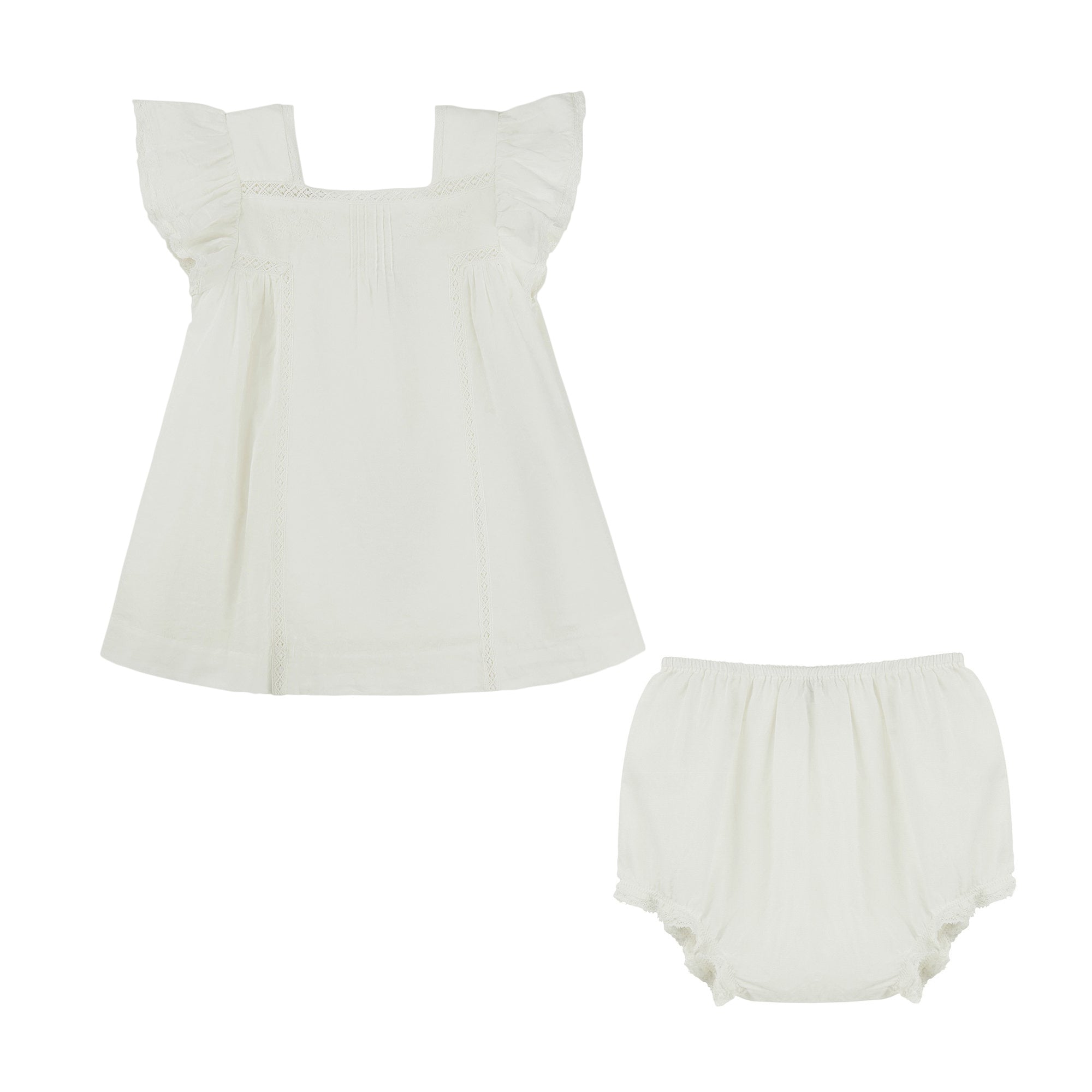 Baby Girls White Cotton Set