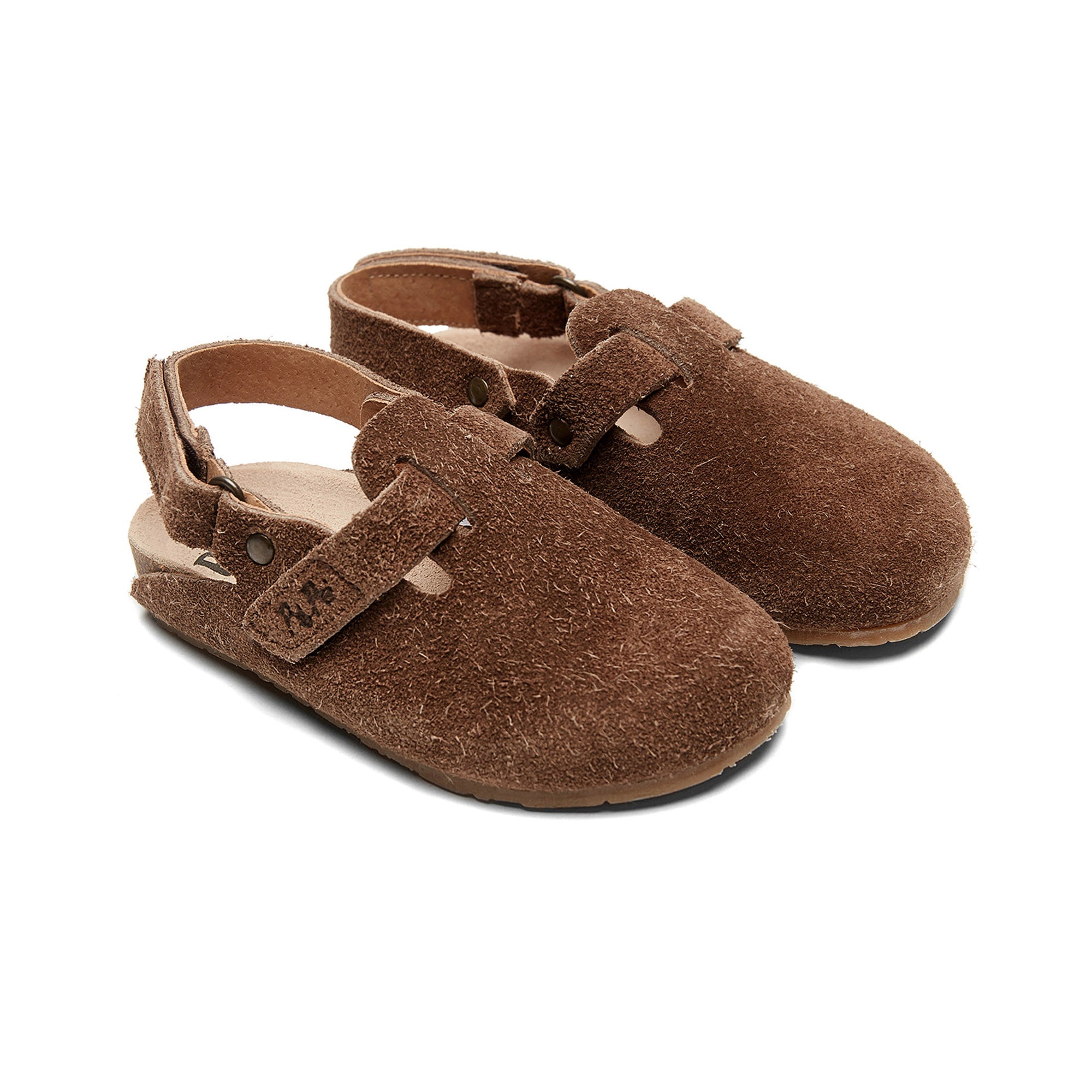 Boys & Girls Brown Slippers With Ankle Strap