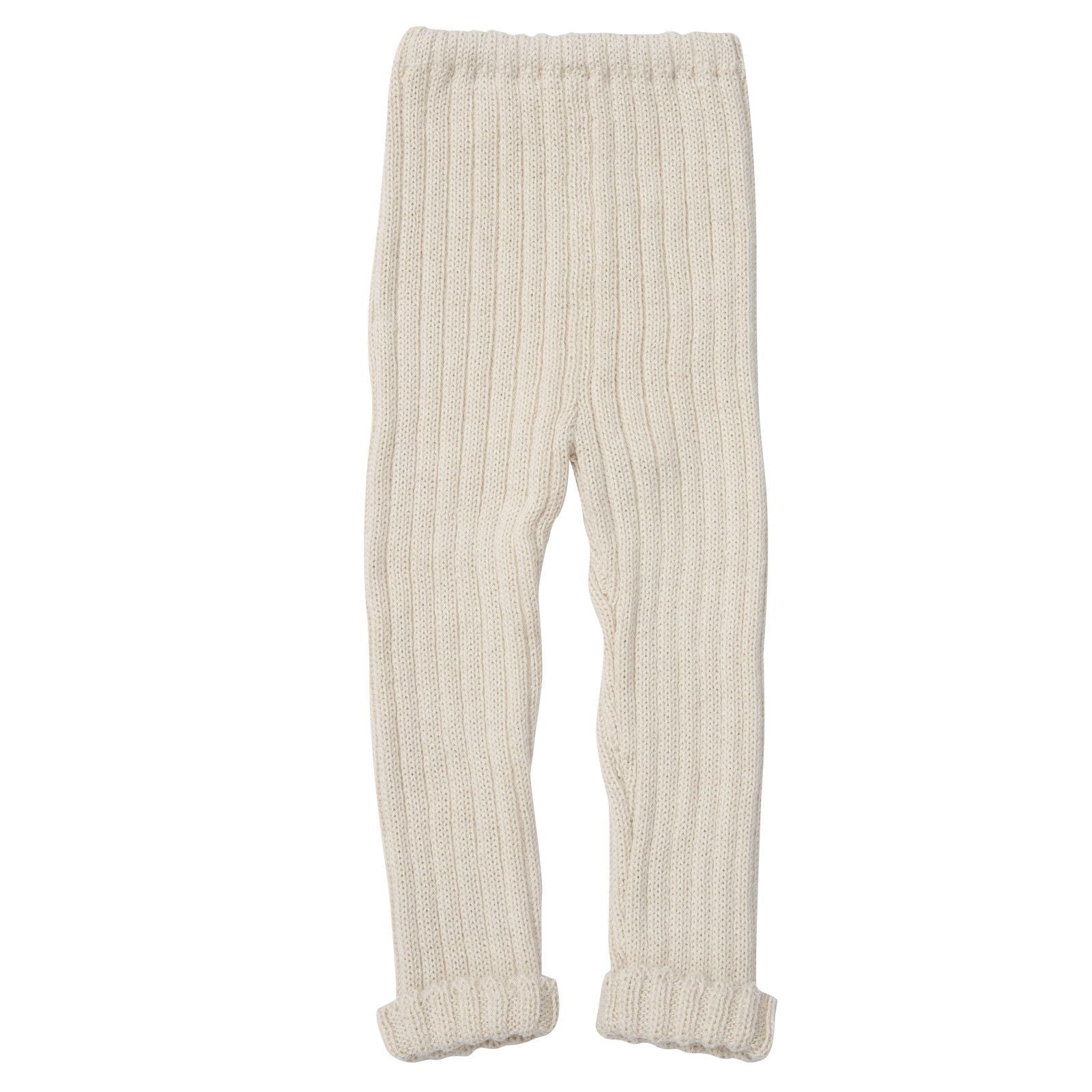 Baby White Alpaca Wool Ribbed Trousers - CÉMAROSE | Children's Fashion Store