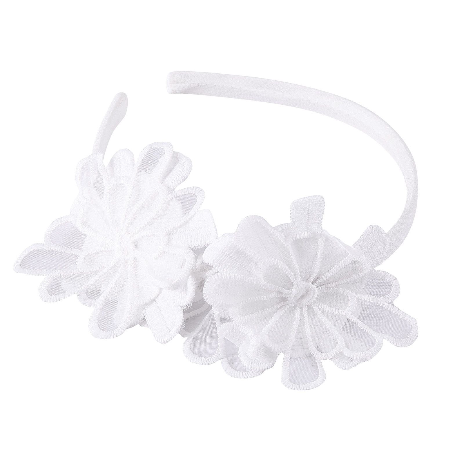 Girls White Lace Patch Flower Headband - CÉMAROSE | Children's Fashion Store - 1