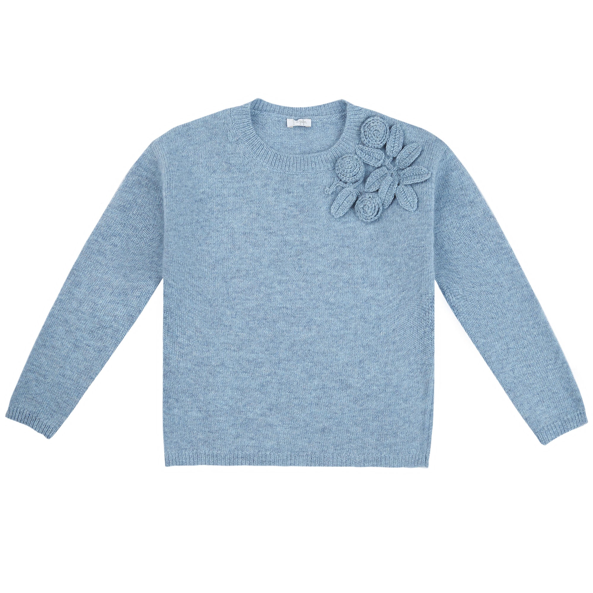 Girls Light Blue Wool Sweater
