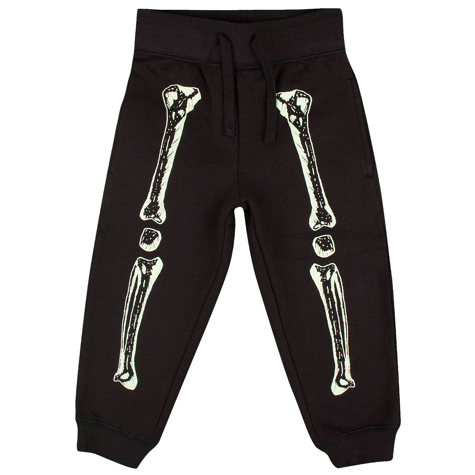 Zachary Boys Black Glow In The Dark Skeleton Printed Trousers - CÉMAROSE | Children's Fashion Store - 1