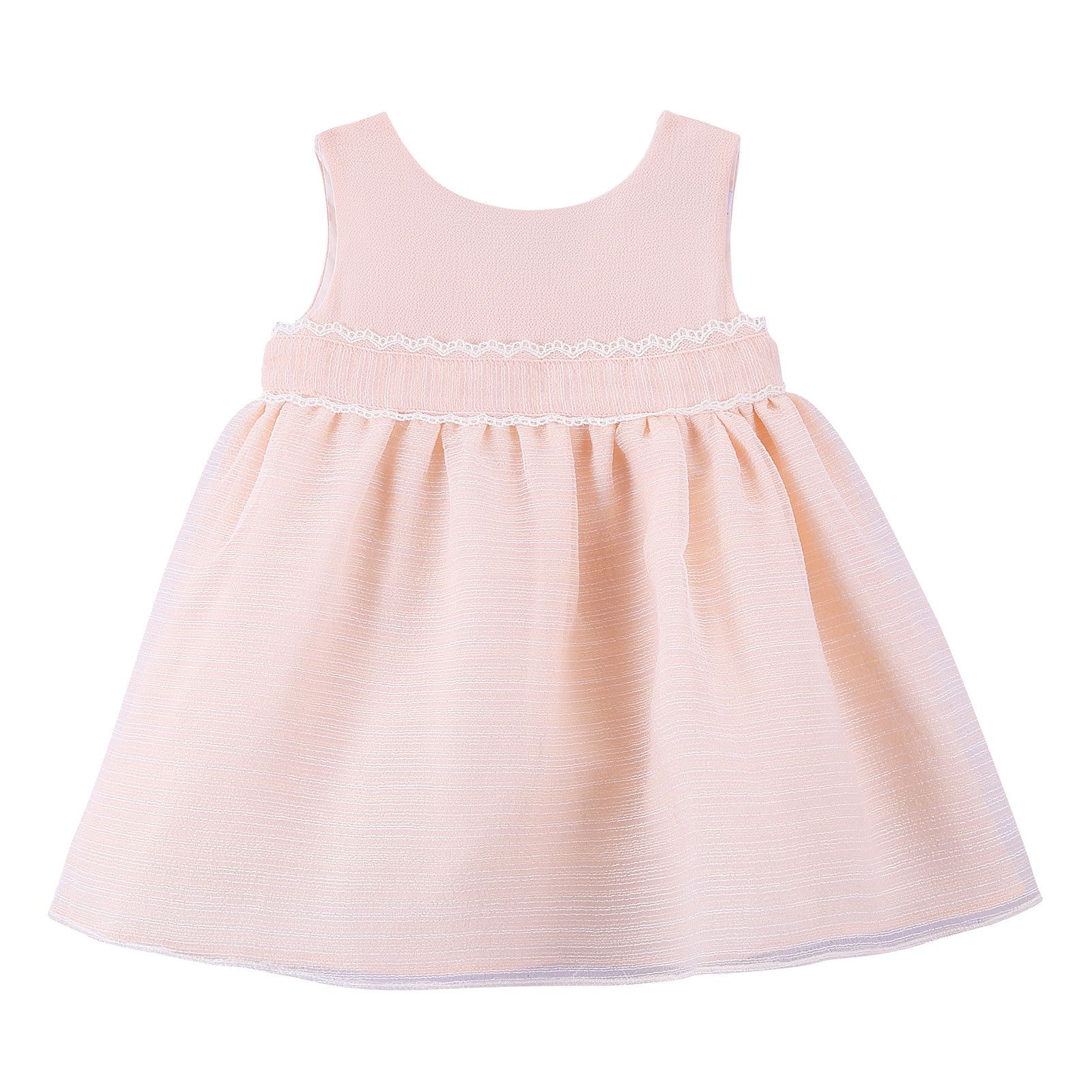 Baby Girls Light Pink Lace Trims Dress - CÉMAROSE | Children's Fashion Store - 1