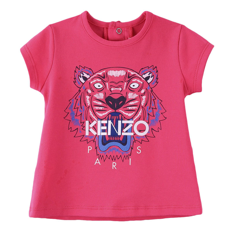 Baby Girls Red Cotton Tiger Head Printed T-Shrt - CÉMAROSE | Children's Fashion Store - 1