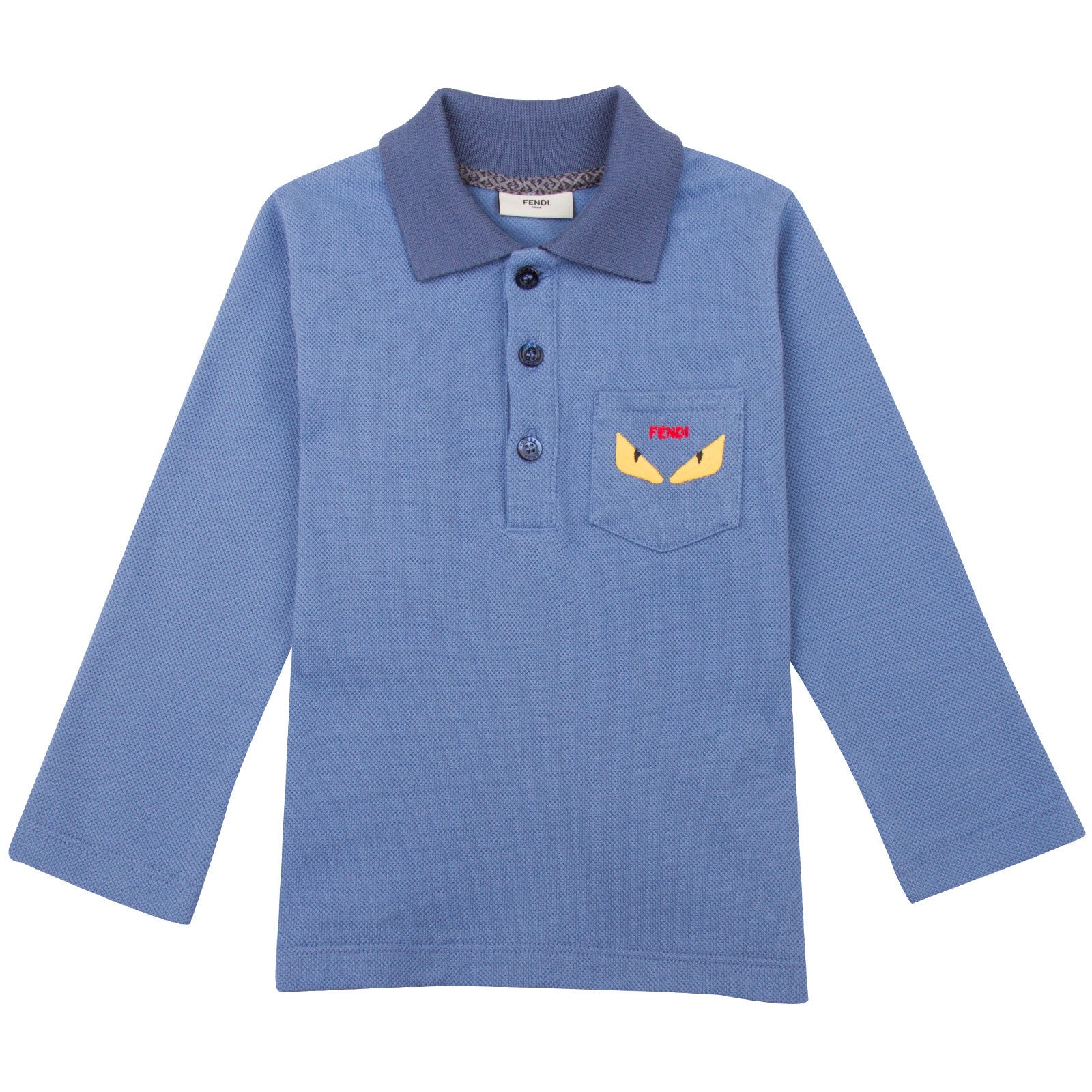 Baby Boys Sky Blue Monster Cotton Polo Shirt - CÉMAROSE | Children's Fashion Store - 1