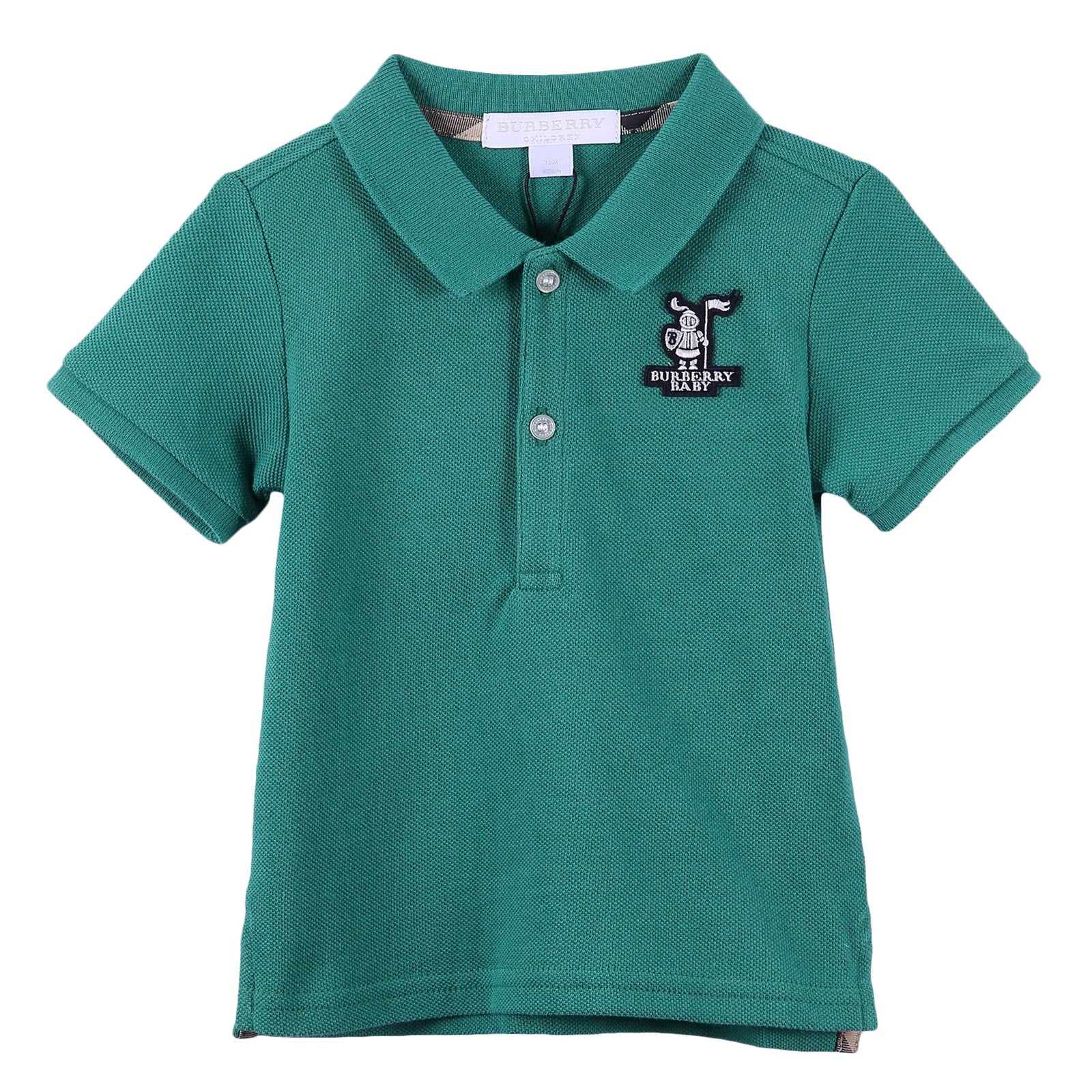 Baby Boys Storm Green Cotton Polo Shirt With Embroidered Logo - CÉMAROSE | Children's Fashion Store - 1