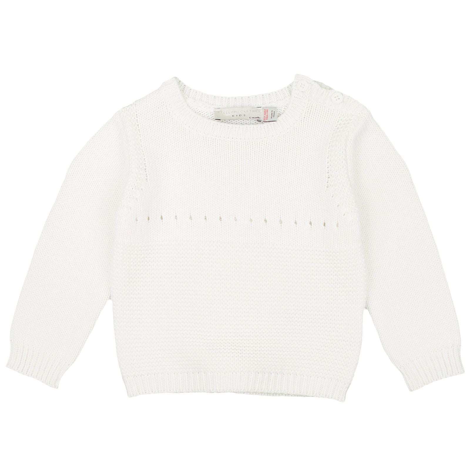 Thumper Baby Ivory Cotton Cashmere Knitted Sweater With Yellow Bunny Print - CÉMAROSE | Children's Fashion Store - 1