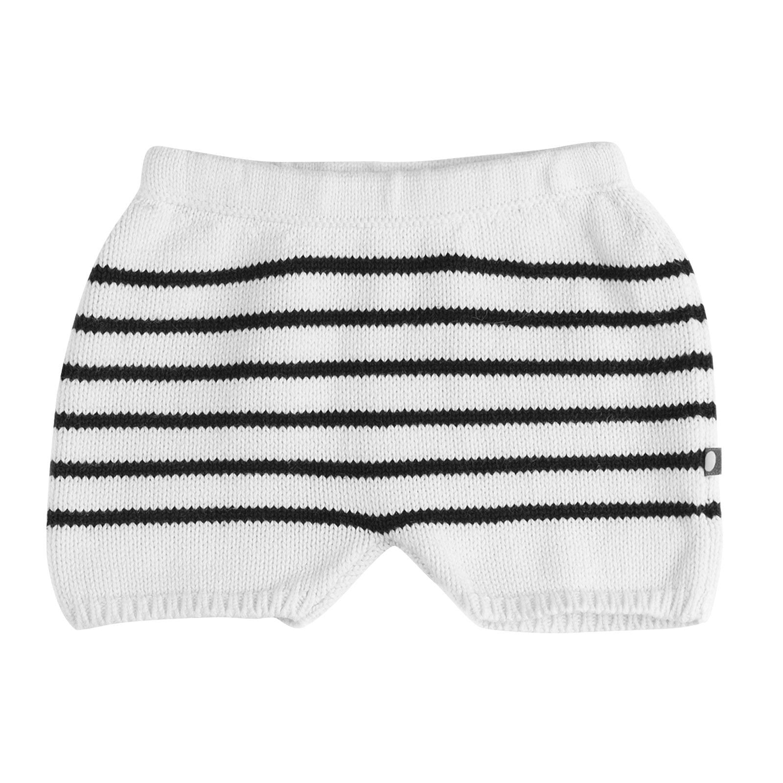 Baby White&Navy Blue Striped Alpaga Wool Shorts - CÉMAROSE | Children's Fashion Store