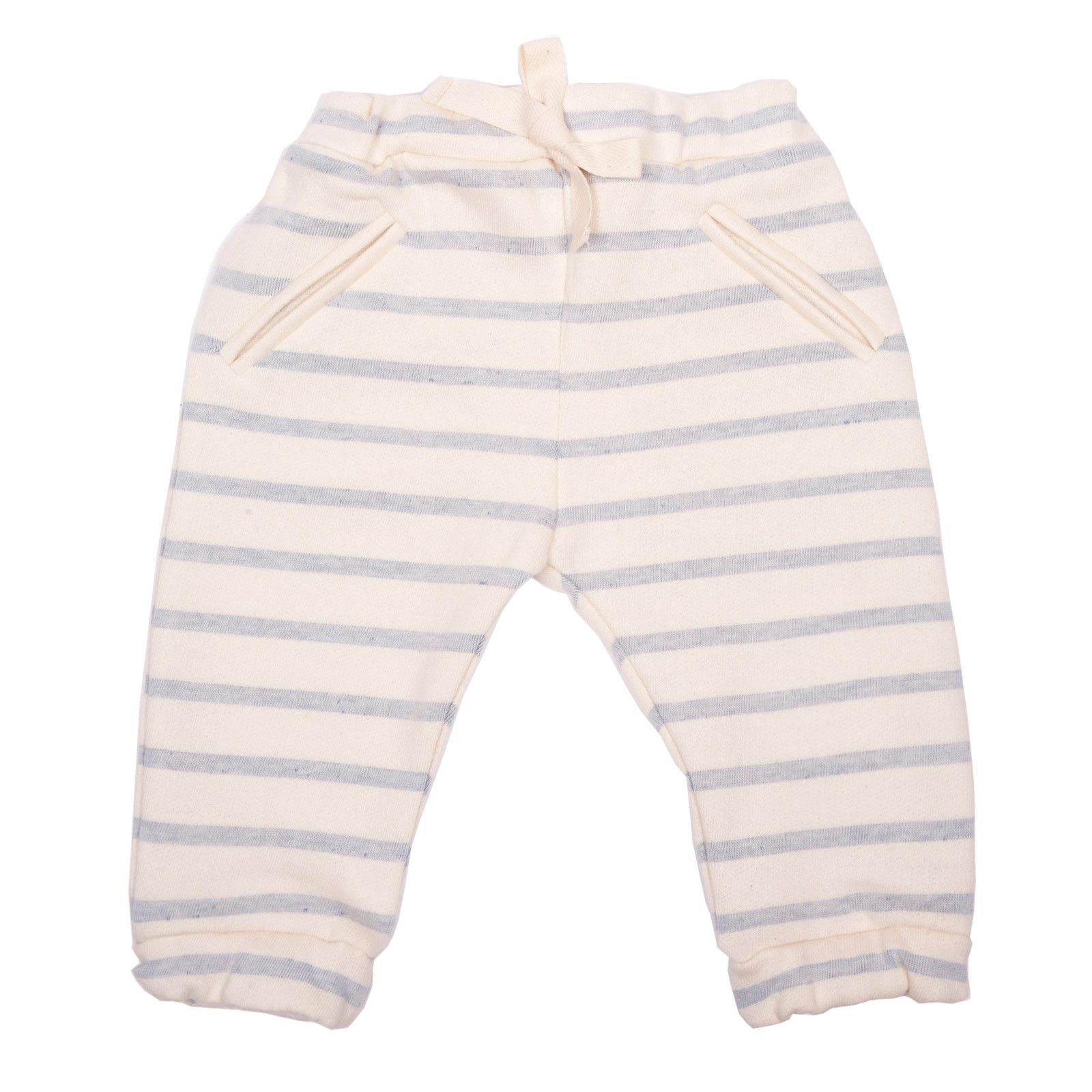 Baby Girls Pink Cotton Trousers With Blue Stripe - CÉMAROSE | Children's Fashion Store