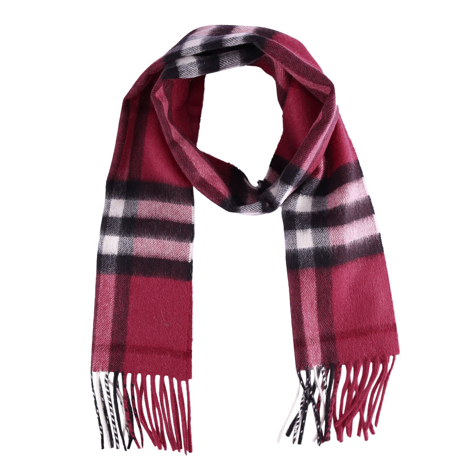 Boys&Girls Fuchsia Pink Cashmere Classic Check Scarf - CÉMAROSE | Children's Fashion Store