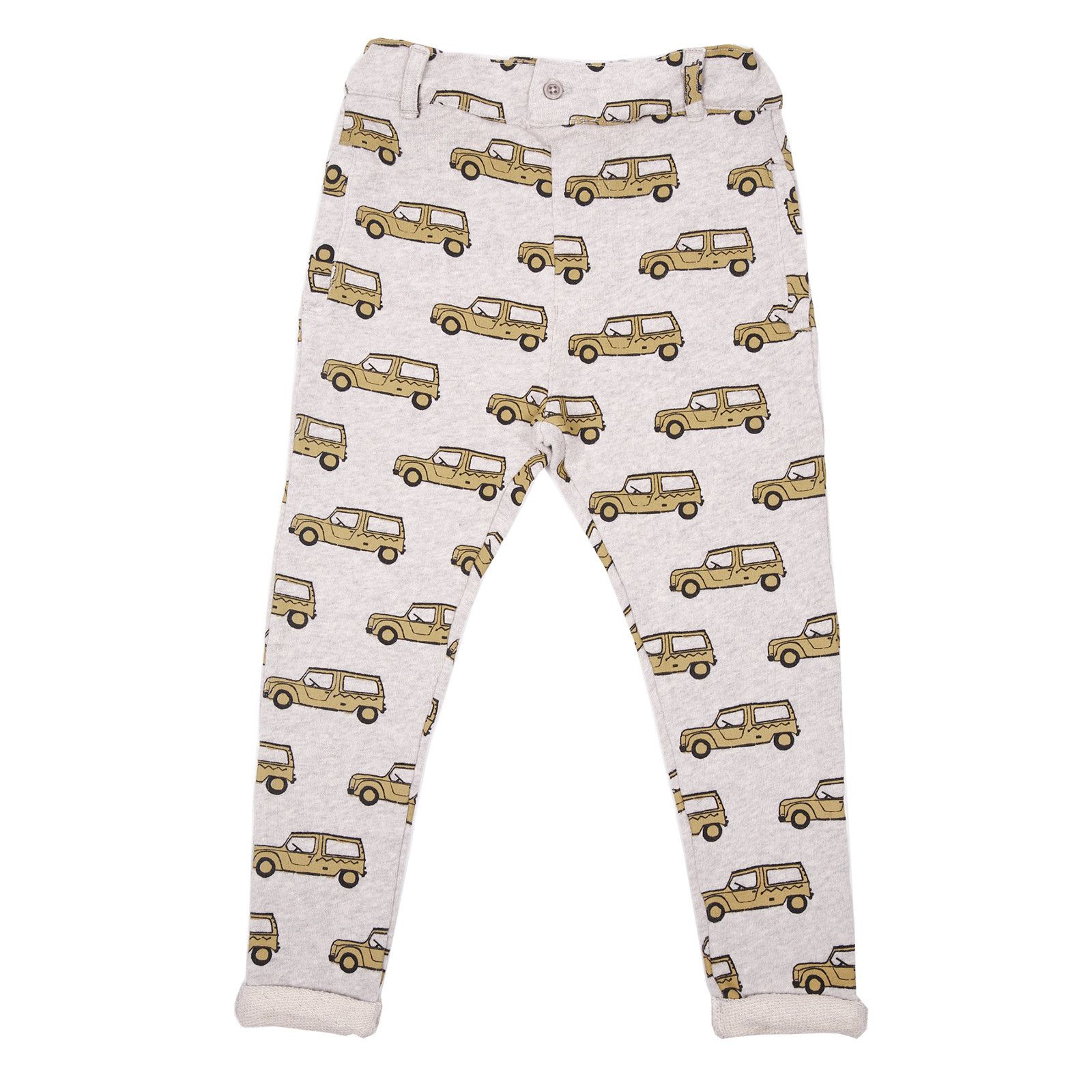 Boys & Girls Grey Cotton Trousers With Bus Print Trims - CÉMAROSE | Children's Fashion Store