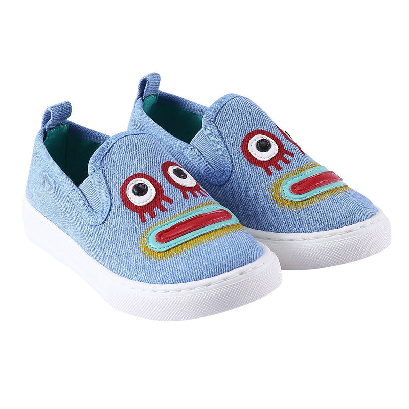 Boys Light Blue Monster Denim Shoes - CÉMAROSE | Children's Fashion Store - 1