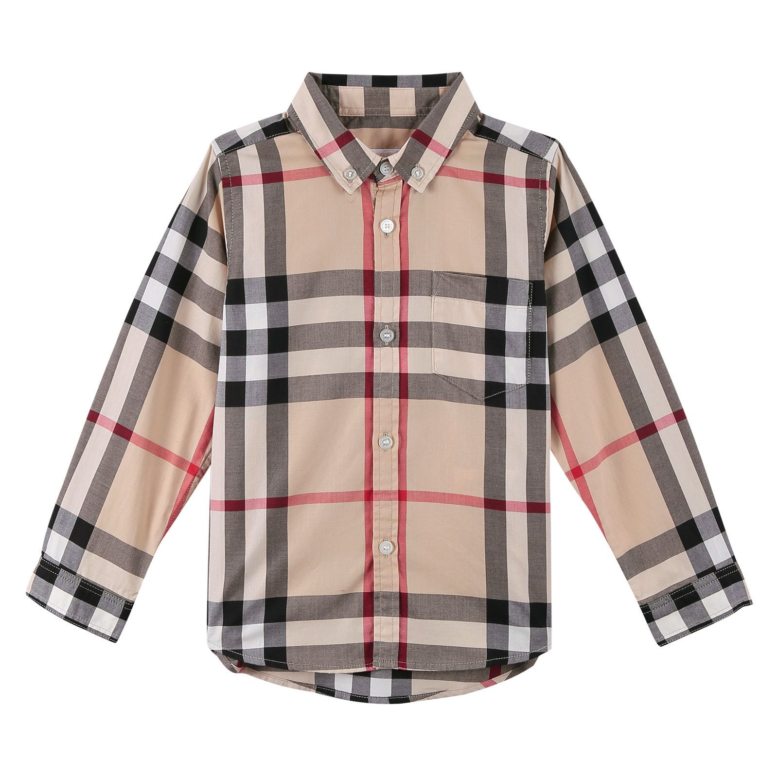 Boys Multicolor Classic Check Long Sleeve Shirt - CÉMAROSE | Children's Fashion Store - 1