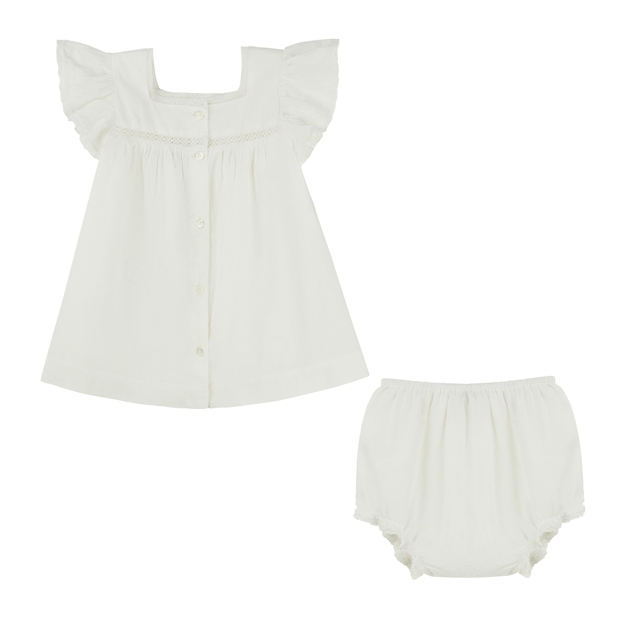 Baby Girls White Cotton Set