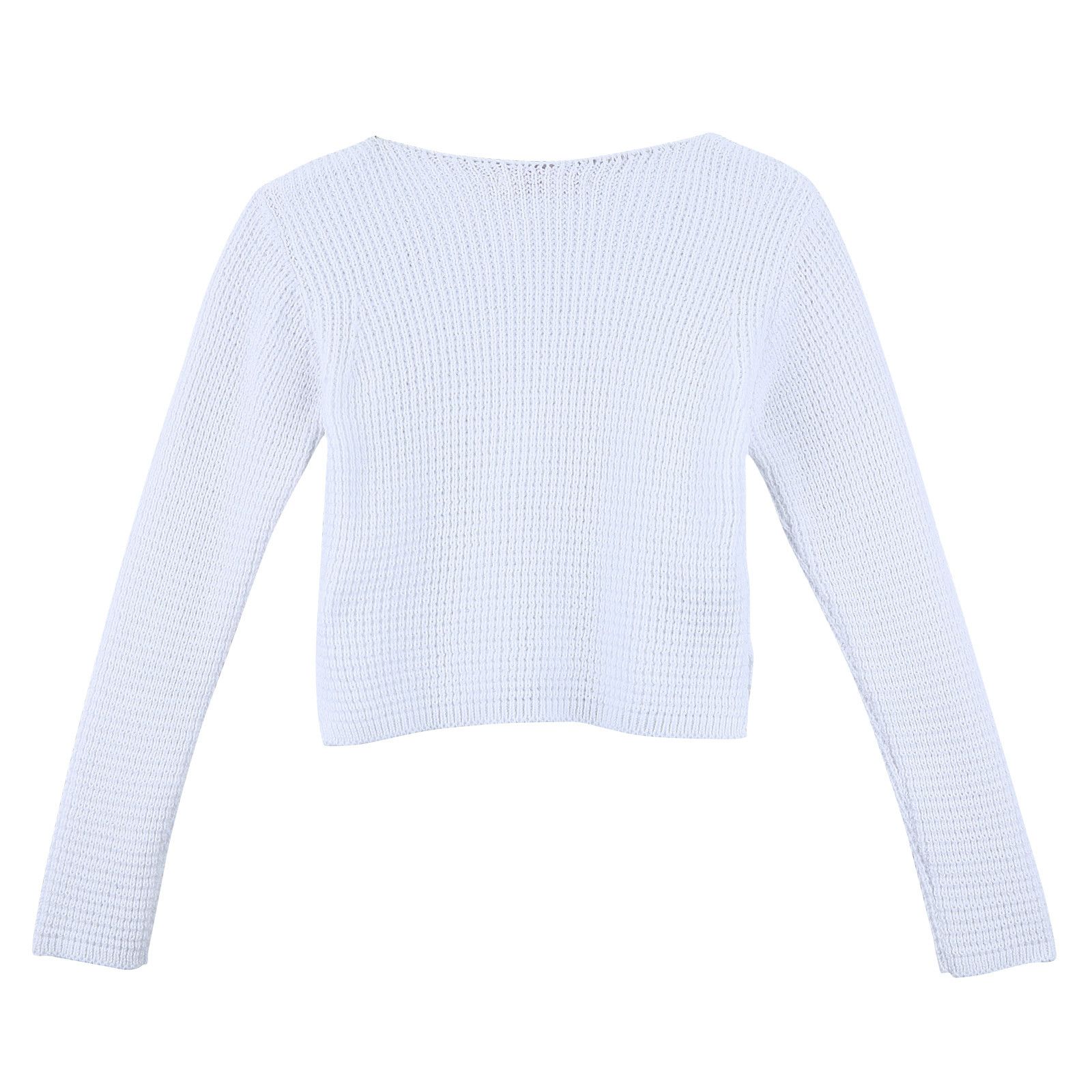 Girls White Knitted Jersey Cardigan With Brand Logo Patch - CÉMAROSE | Children's Fashion Store - 2