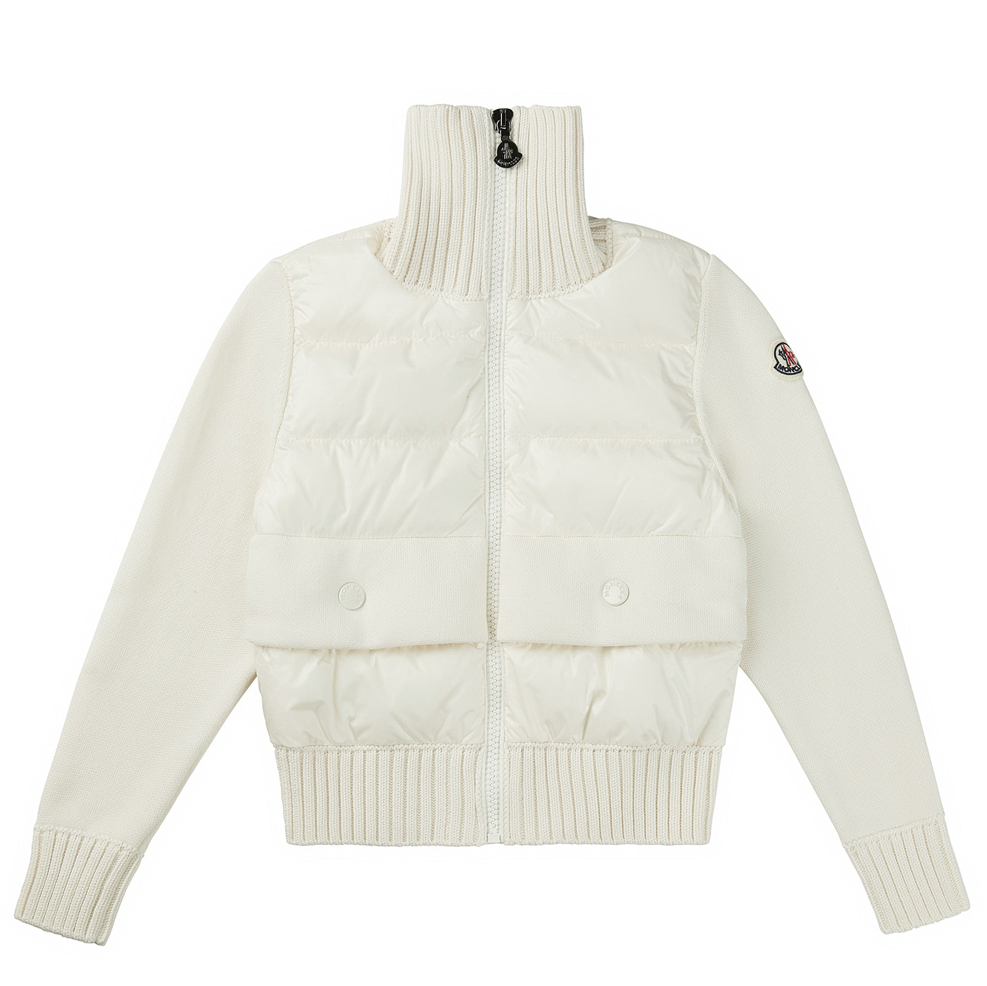 Girls White Zip-up Cardigan