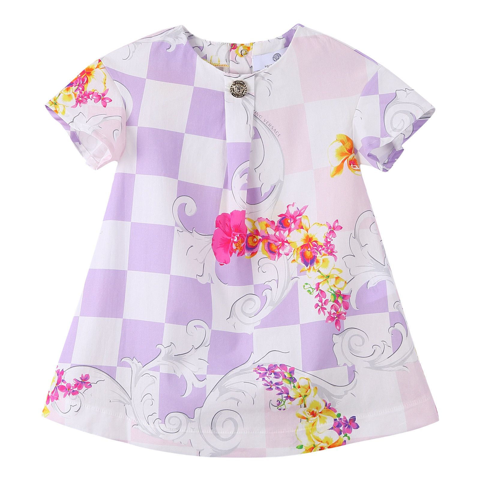 Baby Girls Multicolor Flower Printed Cotton Dress - CÉMAROSE | Children's Fashion Store - 1