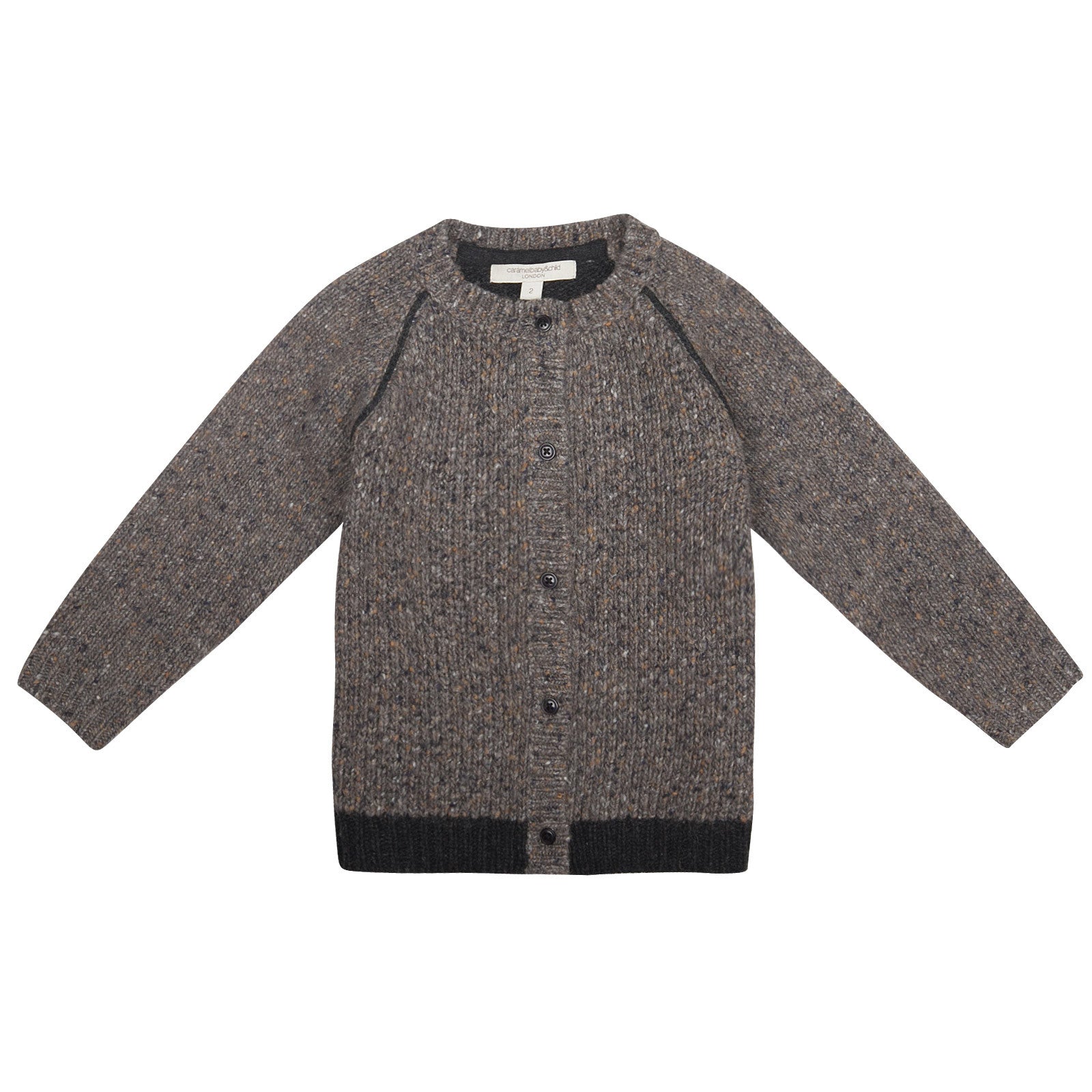 Baby Boys Grey Knitted Wool&Contton Cardigan - CÉMAROSE | Children's Fashion Store - 1
