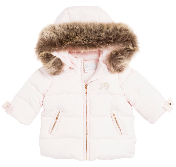 Baby Girls Pink Padded Down Hooded Jacket - CÉMAROSE | Children's Fashion Store