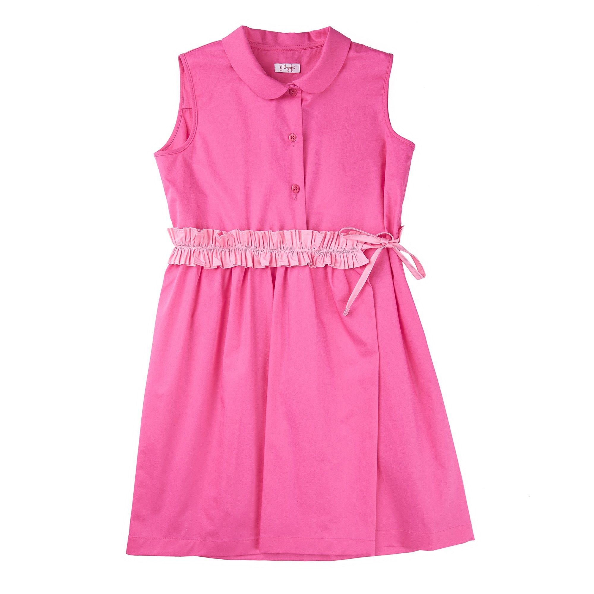 Girls Bright Pink Cotton Dress