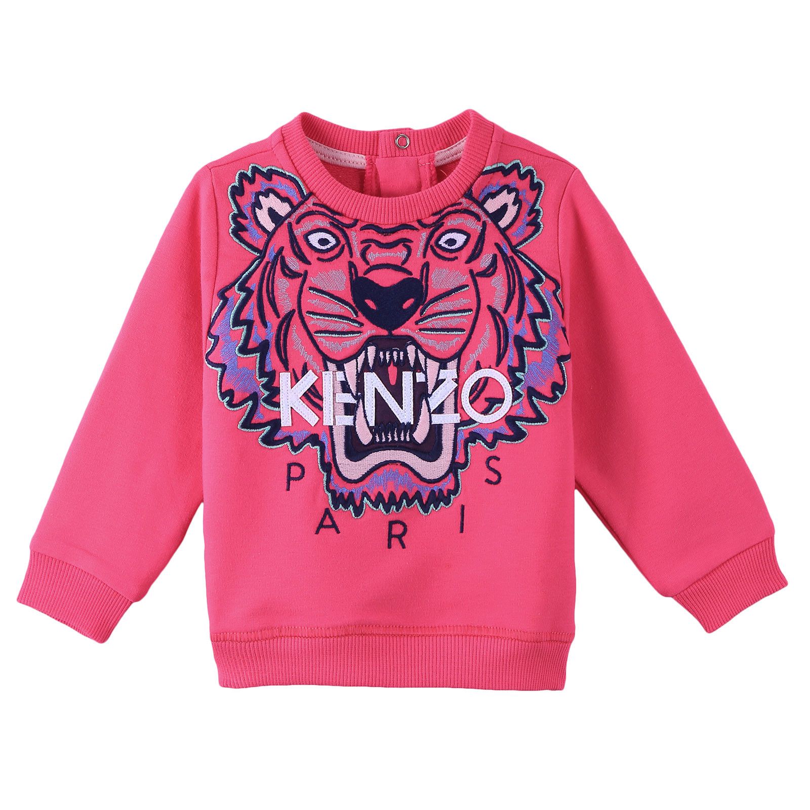 Baby Girls Red Cotton Embroidered Tiger Head Sweatshirt - CÉMAROSE | Children's Fashion Store - 1