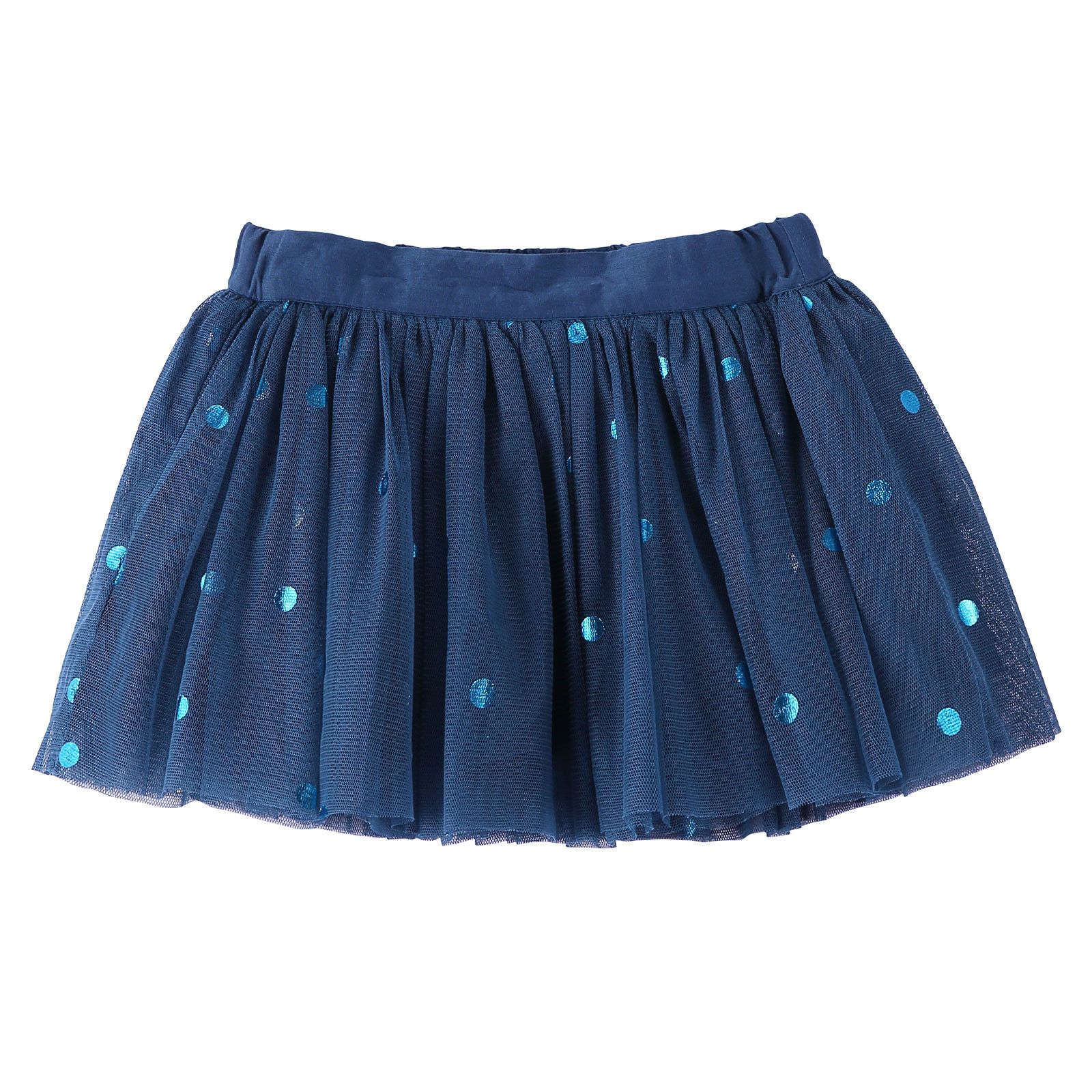 Girls Blue Scattered Sequins Trims Tulle Party Skirt - CÉMAROSE | Children's Fashion Store - 1