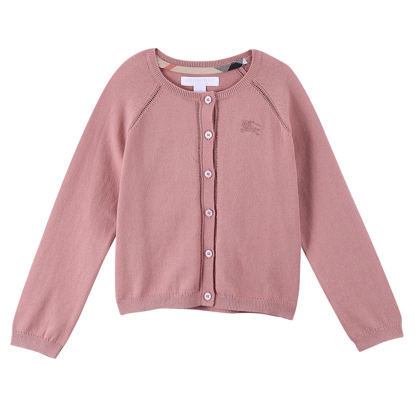 Girls Light Pink Cotton Cardigan - CÉMAROSE | Children's Fashion Store - 1