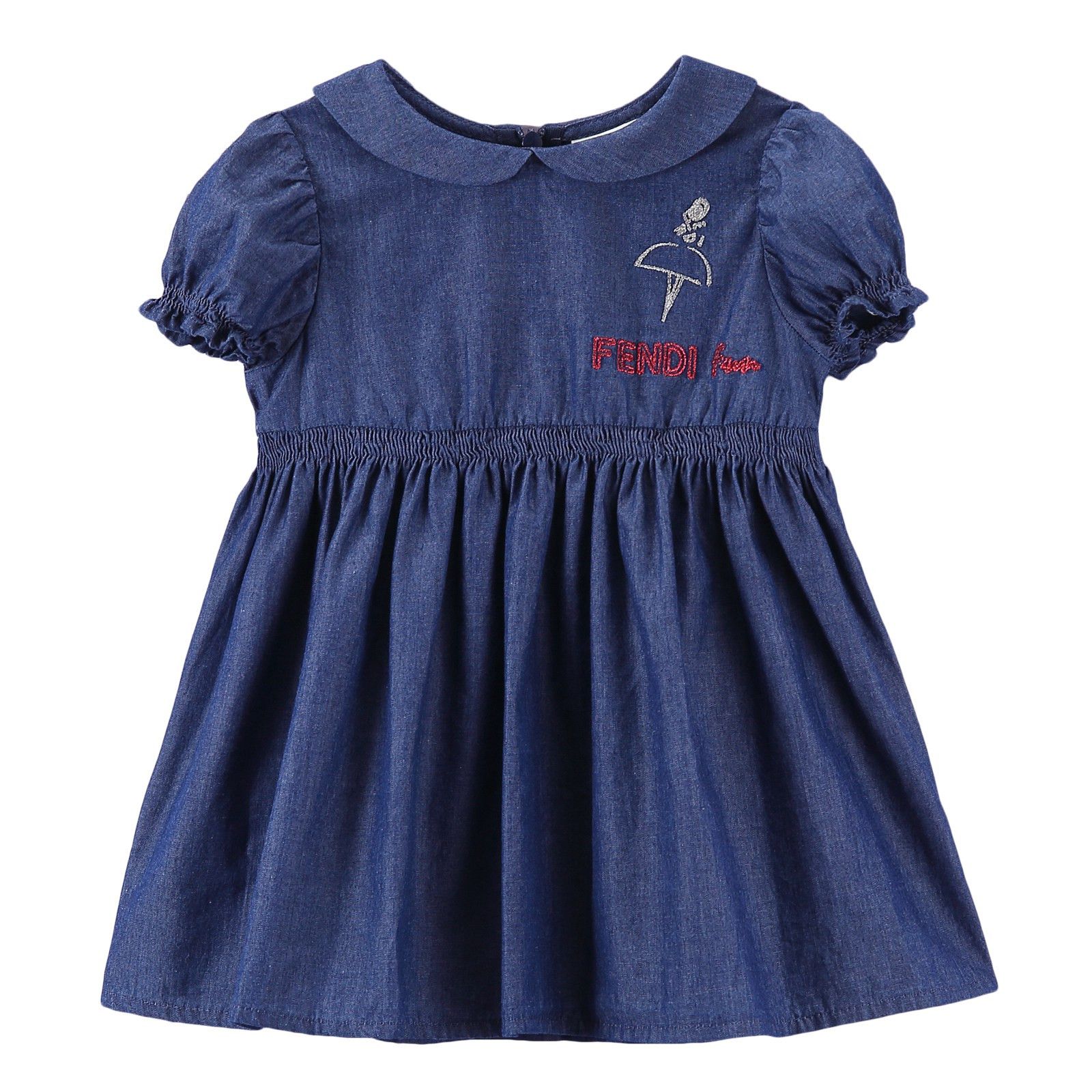Baby Girls Light Blue Cotton Dress With Body Vest - CÉMAROSE | Children's Fashion Store - 3