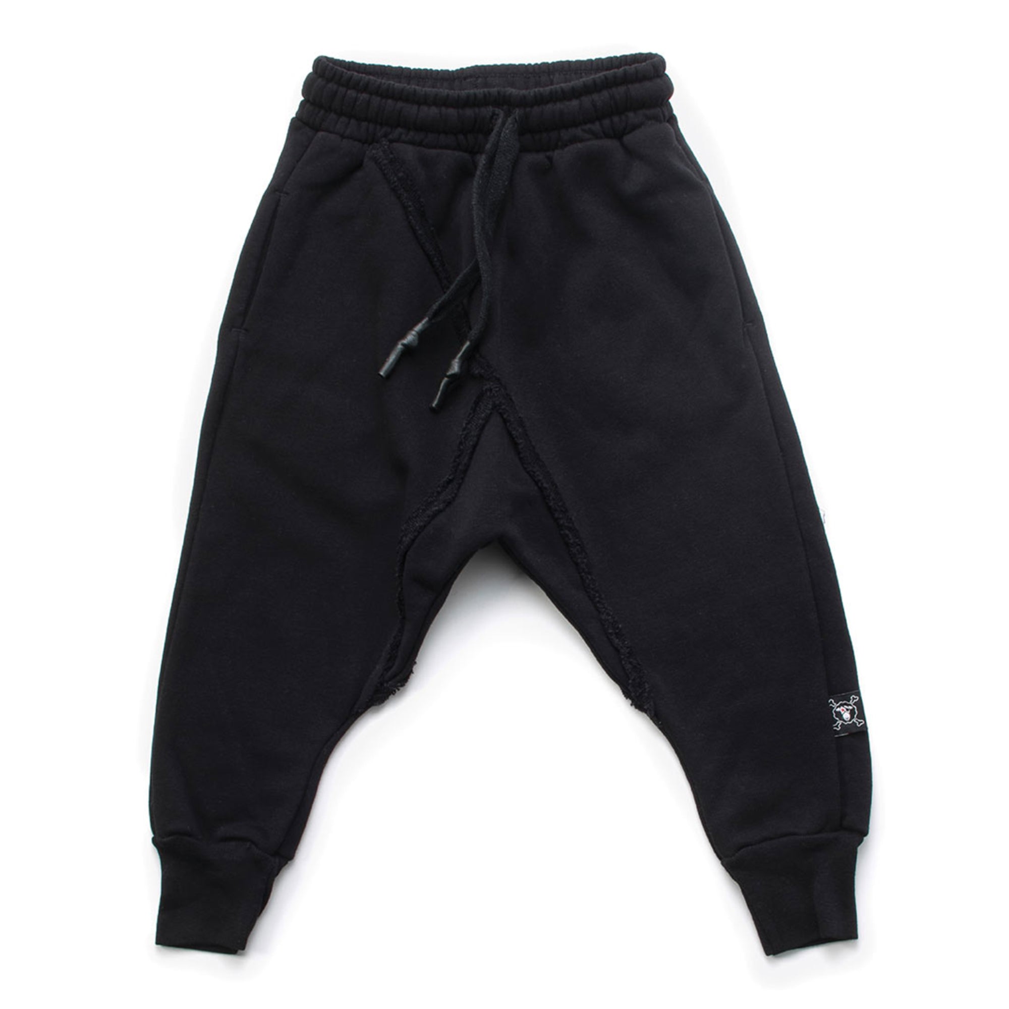 Boys&Girls Black Cotton Raw Pants