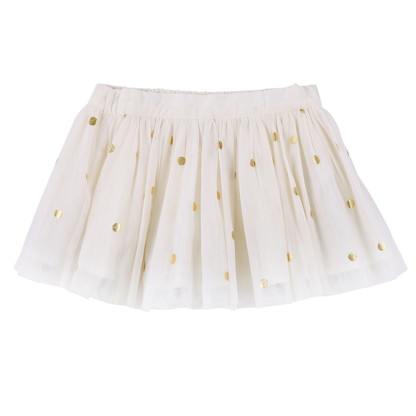 Girls Beige Scattered Sequins Trims Tulle Party Skirt - CÉMAROSE | Children's Fashion Store - 2