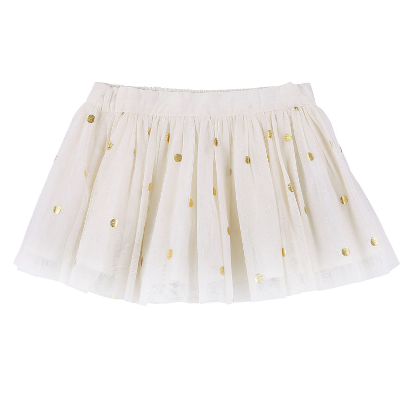 Girls Beige Scattered Sequins Trims Tulle Party Skirt - CÉMAROSE | Children's Fashion Store - 2