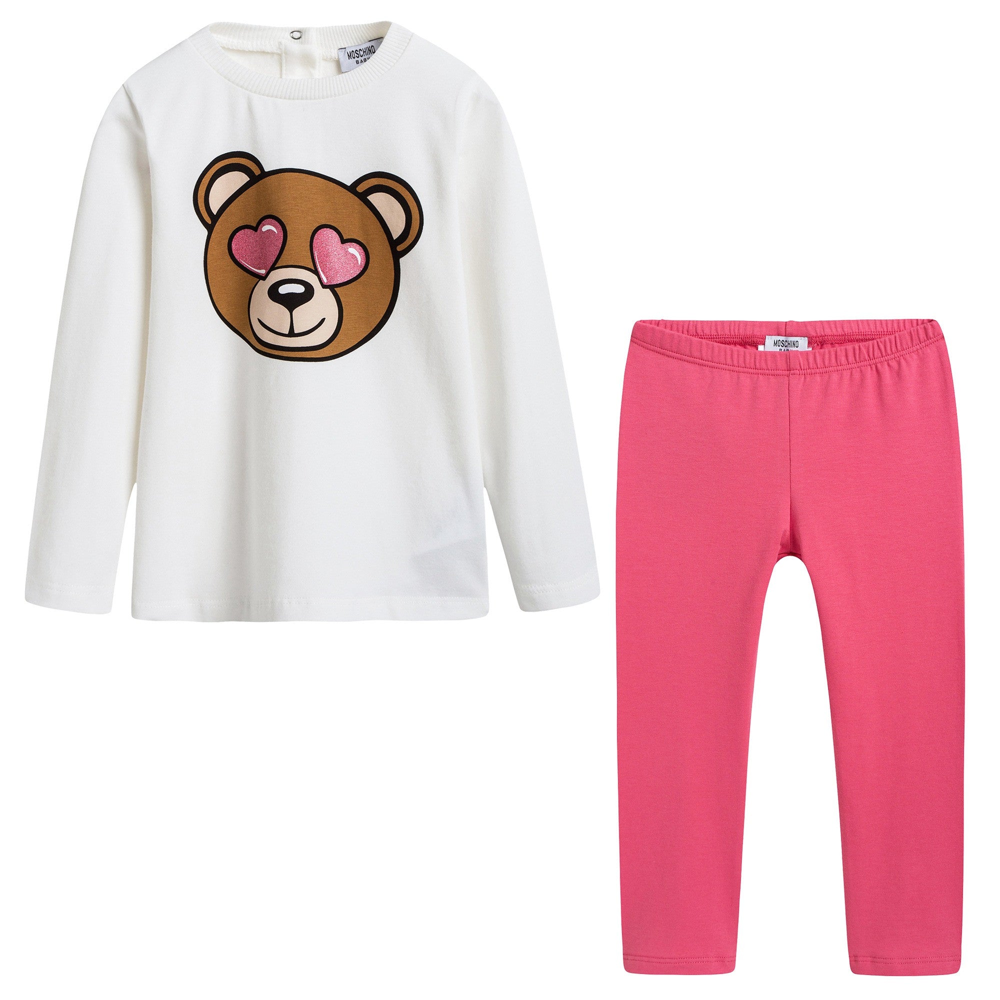 Baby Girls Ivory T-shirt & Pink Leggings Set