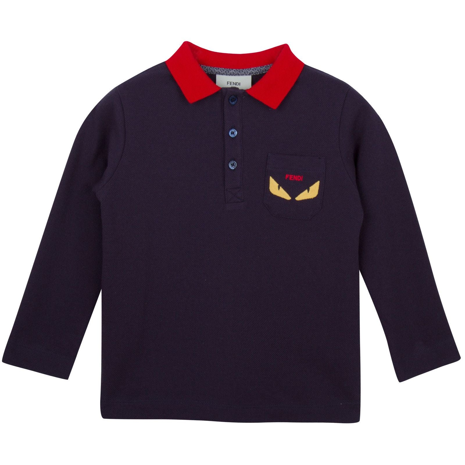Boys Blue Embroidered Monster Cotton Polo Shirt - CÉMAROSE | Children's Fashion Store - 1
