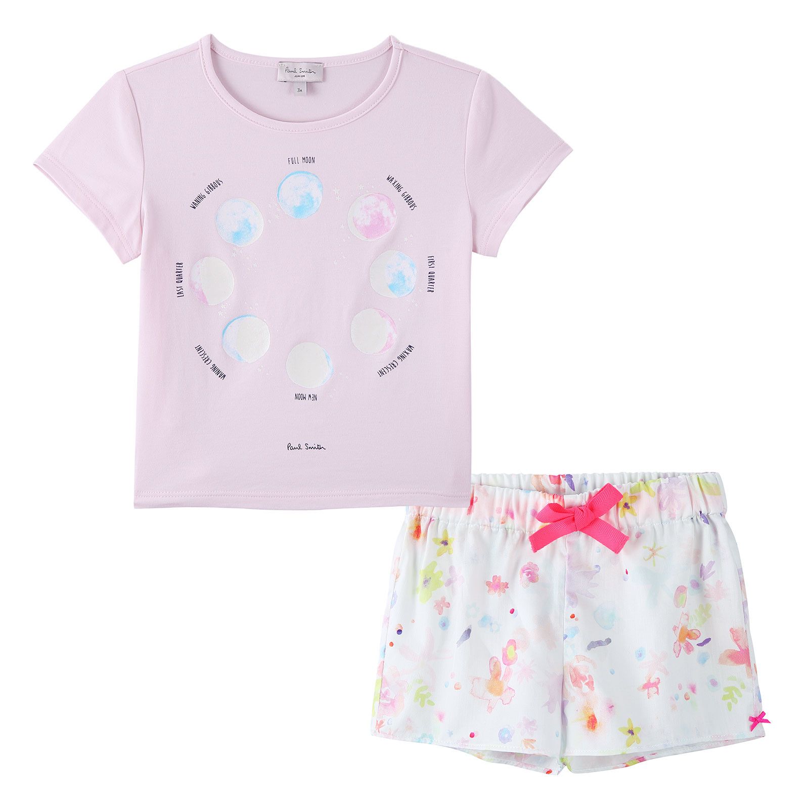 Girls Pink Moon Printed Top & Multicolor Bottom 2 Pieces  Pyjama - CÉMAROSE | Children's Fashion Store - 1