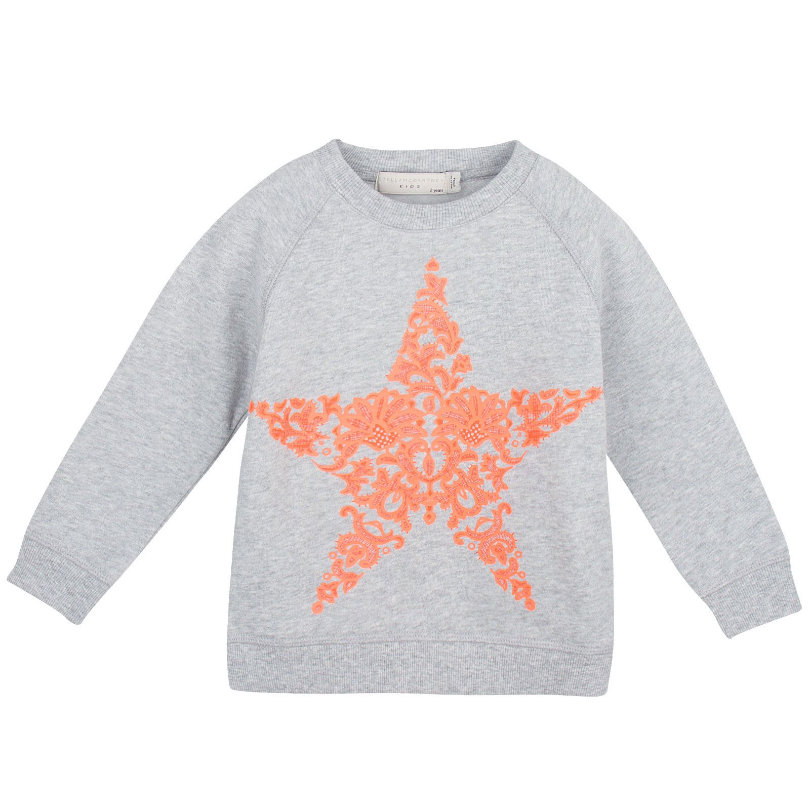 Betty Girls Grey Sweatshirt With Star Print Logo - CÉMAROSE | Children's Fashion Store - 1