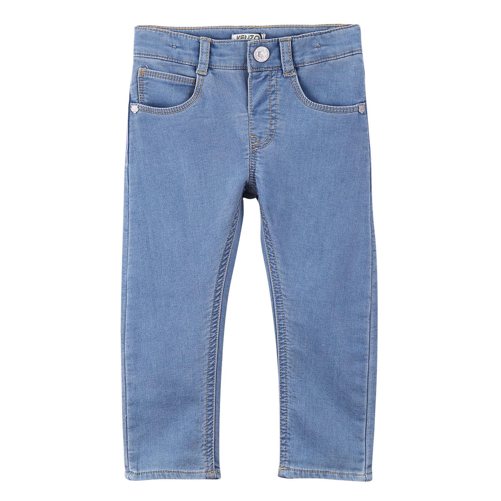 Boys Light Blue Cotton Denim Jeans - CÉMAROSE | Children's Fashion Store - 1