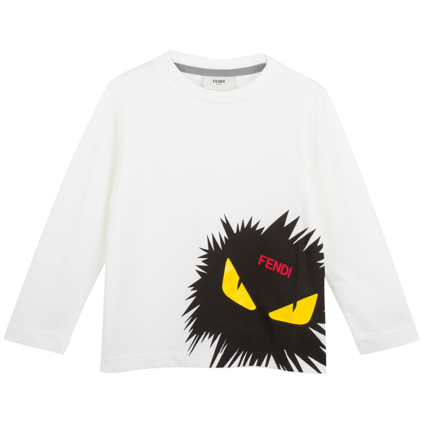 Boys White Cotton T-Shirt With Monster Logo - CÉMAROSE | Children's Fashion Store - 1