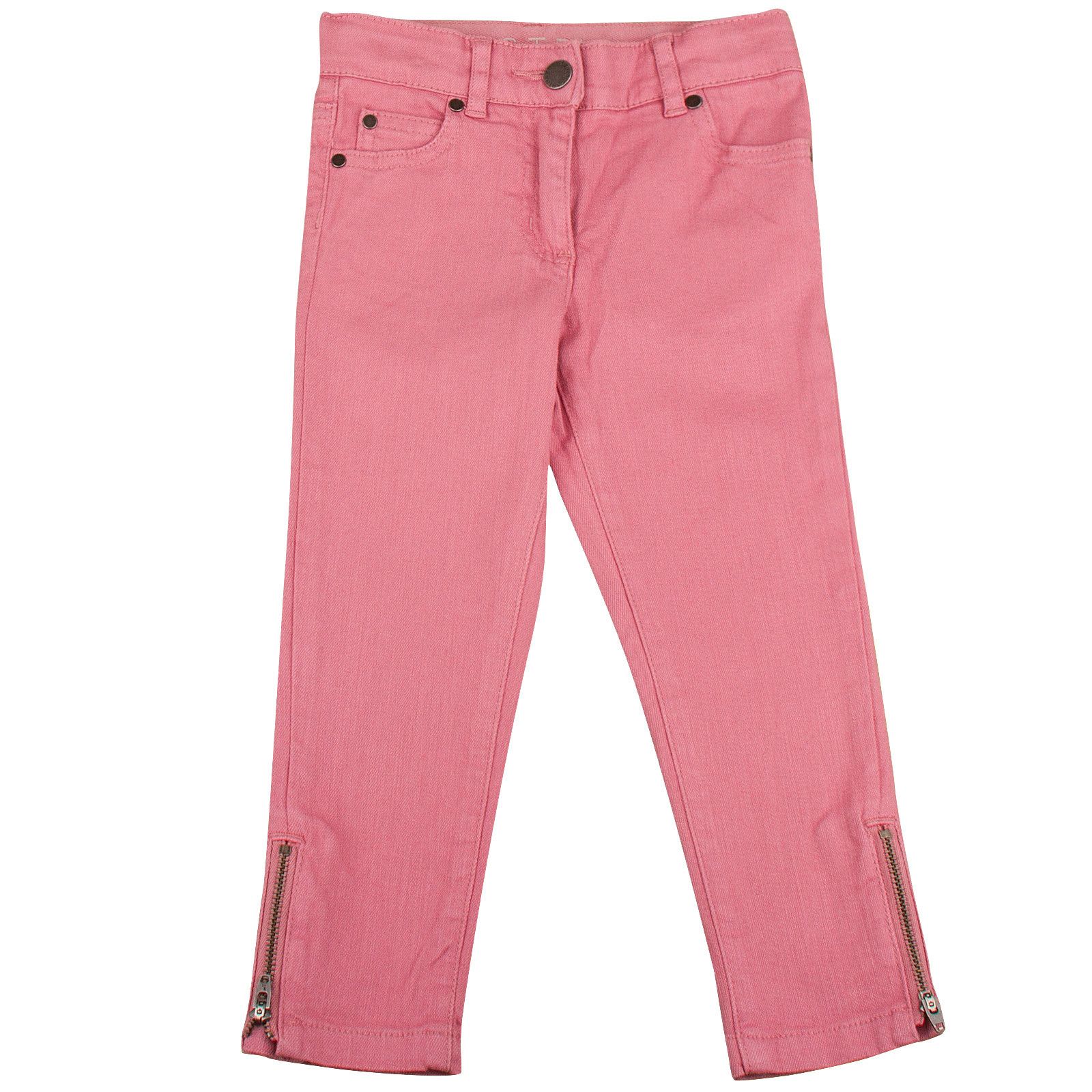 Nina Girls Red Cotton Trousers With Zips At The Ankle - CÉMAROSE | Children's Fashion Store - 1